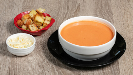 Lentil soup bowl isolated