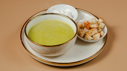 Lentil soup bowl isolated