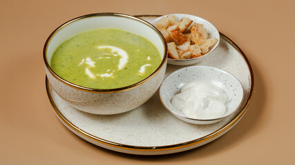 Lentil soup bowl isolated