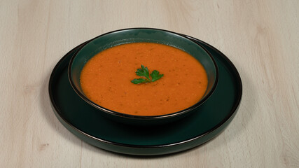 Tomato soup bowl isolated