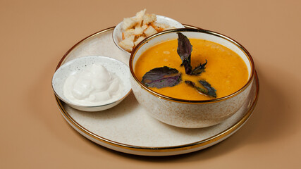 Lentil soup bowl isolated