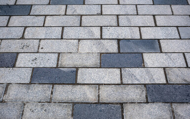 walkway made of concrete paving parquet.