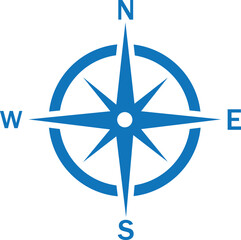 Compass direction north, south, east and west. Set of compass arrows icons. Vector illustration