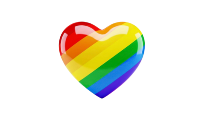 Rainbow Striped Heart Shape on Transparent Background PNG Image