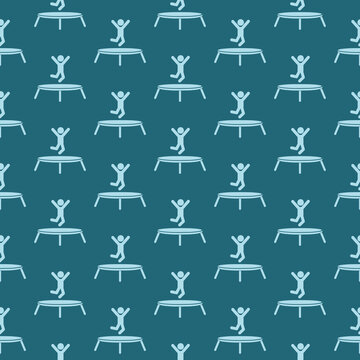 Trampoline seamless pattern isolated on color background