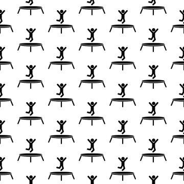 Trampoline seamless pattern isolated on white background