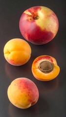 Ripe peaches and apricots