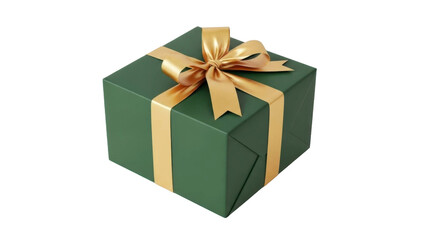 Obraz premium Gift Box Tied With Gold Ribbon on Transparent Background PNG Image