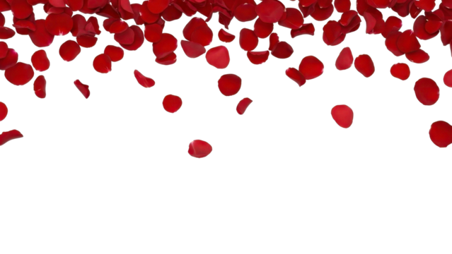 Falling Red Rose Petals on Transparent PNG File - Powered by Adobe