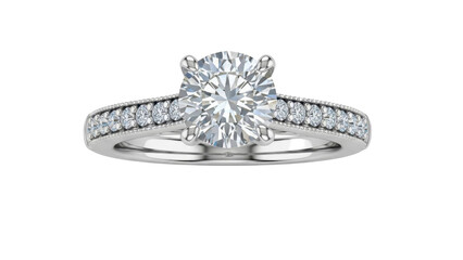 Diamond Engagement Ring on Transparent PNG Image for Valentine's Day