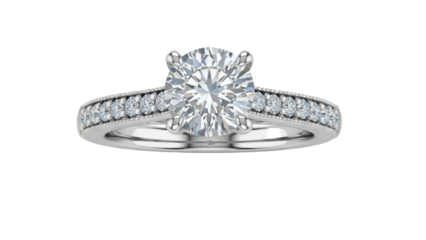 Diamond Engagement Ring on Transparent PNG Image for Valentine's Day