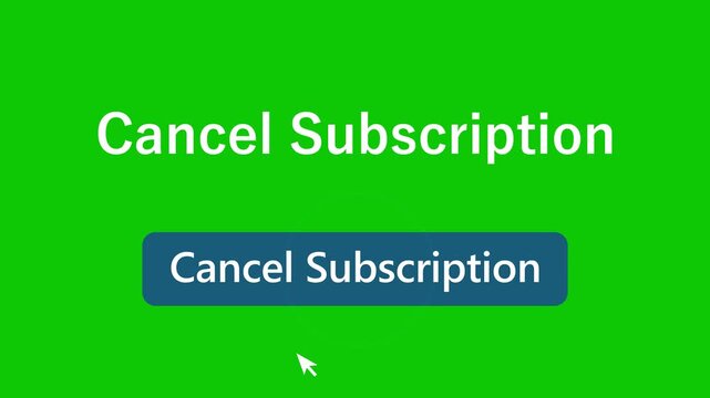 Termination concept with cursor clicking on cancel subscription button on digital screen representing end of service agreement and click with radio waves circle animation. 4k
