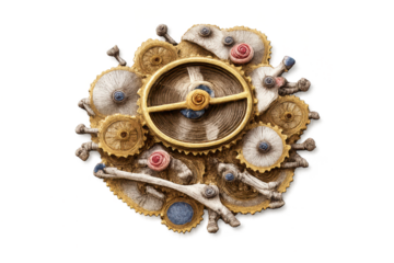 Intricate Gearwork Illustration on transparent background design art
