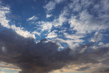 Obraz premium white and gray clouds in blue sky.