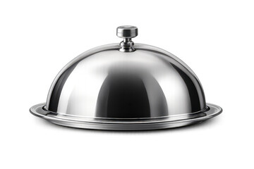 Obraz premium Silver Serving Cloche Lid on a transparent background for food plating