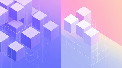 presentation background with isometric cubes. professional slide design.