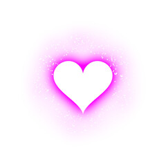 Magenta Glowing Heart Magic Particle Ring Overlay Isolated On Transparent Background