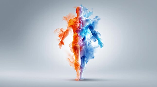 Abstrakte Darstellung von Energie und Gesundheit im menschlichen K&ouml;rper