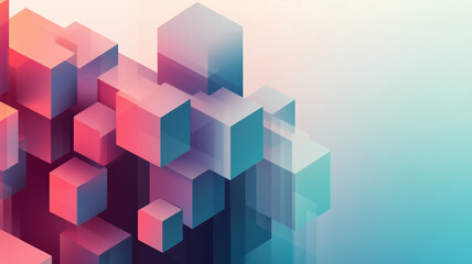 Isometric cube presentation visual. Corporate webinar background template.