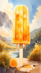 Orange popsicle landscape