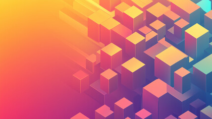 presentation slide with isometric cubes. Business meeting context.