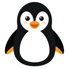 Penguin Animal Bird Flat Vector Illustration on White Background
