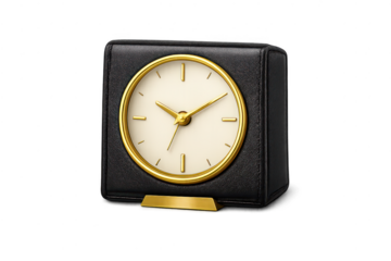 Elegant clock with transparent background for graphic design needs.