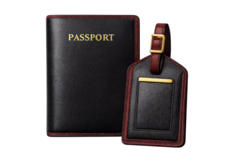 Passport and Luggage Tag with transparent background for traveling well.