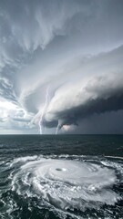 Storm over ocean
