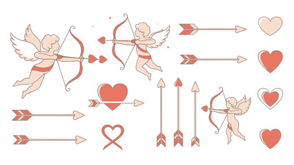 Cupid cherubs shooting arrows with hearts and arrows love © Khaleda