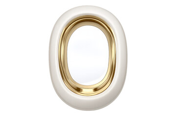 Obraz premium Glossy white and gold zero number on transparent background isolate.