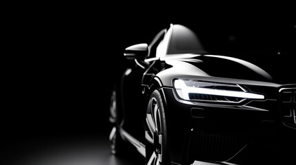 Black car automobile vehicle transport automotive design style ultra detailed