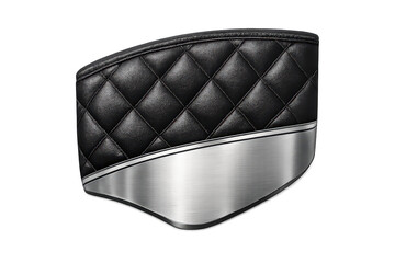 Fototapeta premium Quilted Leather and Metal Trim with a transparent background design.