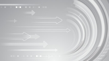 Abstract technology background with dynamic arrows and circular motion lines, symbolizing data flow, innovation, speed, and digital transformation in a modern futuristic style.