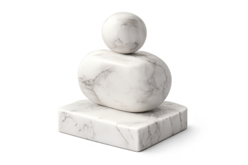 Marble Sculpture on transparent background, Stylish and Minimalist.