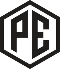 PE Monogram Logo Design 