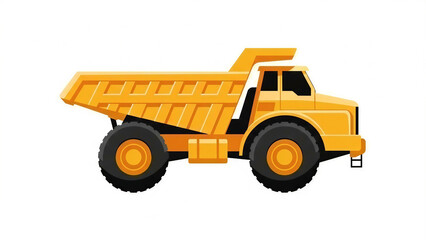 Fototapeta premium Yellow dump truck with a large open back
