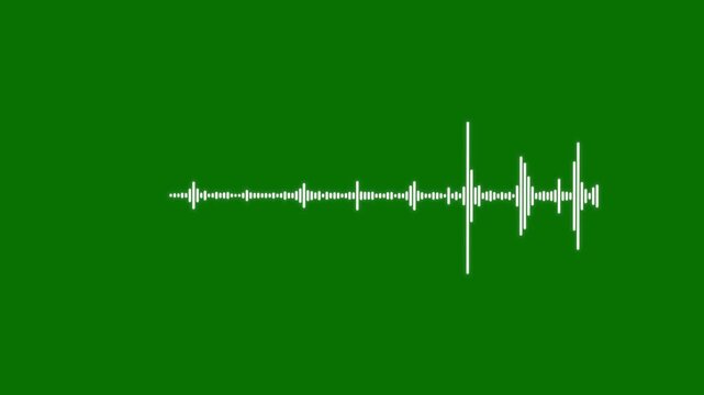 4K Seamless Loop White Audio Equalizer Animation, Abstract Digital Sound Waves Spectrum Visualization on Green Screen Background for Chroma Key and Music Visual Design