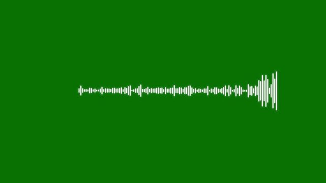 4K Seamless Loop White Audio Equalizer Animation, Abstract Digital Sound Waves Spectrum Visualization on Green Screen Background for Chroma Key and Music Visual Design