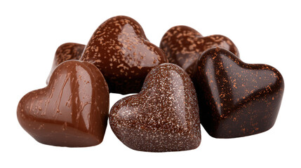 Obraz premium A group of chocolate hearts are piled on top of each other 
