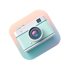 Digital camera icon with pastel background