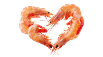 A heart made of shrimp