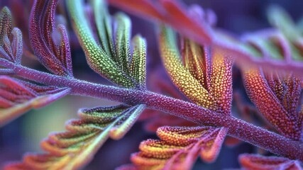 This closeup showcases the intricate details of a plant highlighting its vibrant leaves and unique structure Genetic manipulation leading to biodiversity preservation