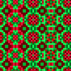 Colorful Latin American background with green and red elements