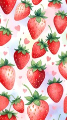 Strawberry pattern with hearts