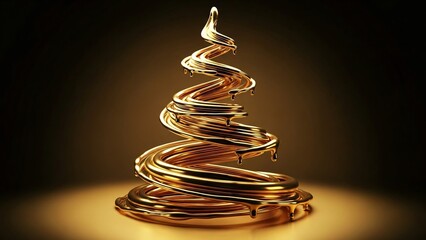 Golden Spiral Christmas Tree