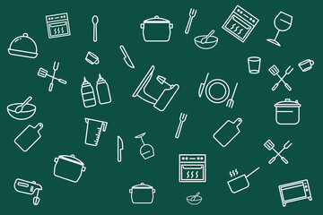 Lamas personalizadas con tu foto seamless pattern of food and kitchen