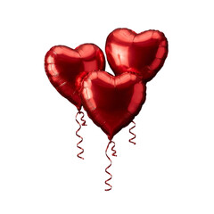 Red Heart Balloons Transparent Background PNG