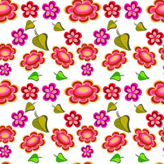 seamless pattern with red flowers