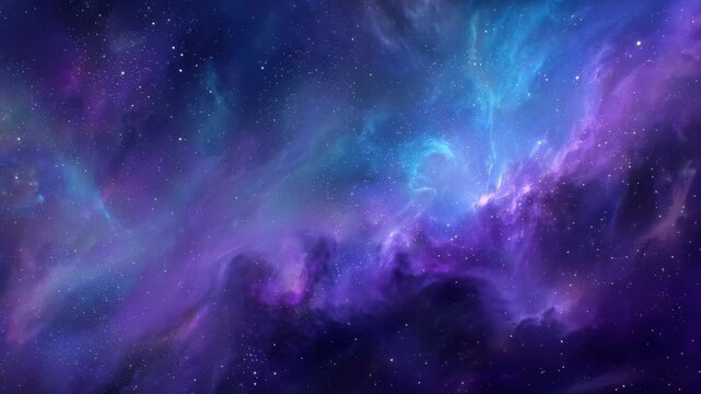 This captures a vibrant purple and blue space teeming with countless stars Deep sea colors blending in a serene space nebula
